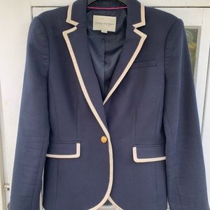 Banana Republic Navy Blazer, White Trim, Gold Buttons, Size 6